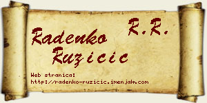 Radenko Ružičić vizit kartica